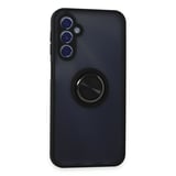 Galaxy M34 5G Kılıf Montreal Yüzüklü Silikon Kapak - Siyah