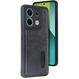 Redmi Note 13 Pro 4G Kılıf Sara Kartvizitli Deri Kılıf - Siyah