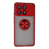 Poco X6 Pro Kılıf Montreal Yüzüklü Silikon Kapak - Kırmızı