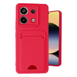 Redmi Note 13 Pro 5G Kılıf Kelvin Kartvizitli Silikon - Kırmızı