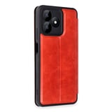 Erdo Ticaret Realme Note 50 4G Kılıf Kırmızı Kapaklı Deri Flip Cover