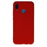 P20 Lite Kılıf Nano içi Kadife Silikon - Kırmızı