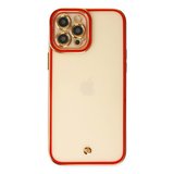 iPhone 12 Pro Max Kılıf Liva Lens Silikon - Kırmızı