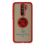 Redmi Note 8 Pro Kılıf Montreal Yüzüklü Silikon Kapak - Kırmızı