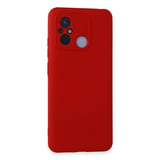Erdo Ticaret Redmi 12C Kılıf Kırmızı Silikon Arka Kadife İçi