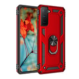 Galaxy S21 Kılıf Sofya Yüzüklü Silikon Kapak - Kırmızı