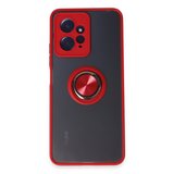 Redmi Note 12 4G Kılıf Montreal Yüzüklü Silikon Kapak - Kırmızı