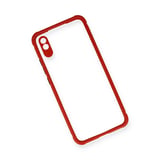 Redmi 9A Kılıf Miami Şeffaf Silikon - Kırmızı