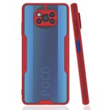 Pocophone X3 Kılıf Platin Silikon - Kırmızı