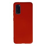 Erdo Ticaret Samsung Galaxy S20 Kılıf Kırmızı Silikon Kadife İçli