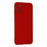 Erdo Ticaret Samsung Galaxy A03S Kılıf Kırmızı Nano İçi Kadife Silikon Arka Kılıf