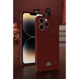 iPhone 13 Pro Kılıf Kelvin Kartvizitli Silikon - Kırmızı