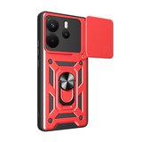 Redmi Note 14 4G Pars Lens Yüzüklü Silikon - Kırmızı