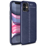 Erdo Ticaret iPhone 12 Mini Kılıf Kapaklı Lacivert Auto Focus Deri Dokulu TPU