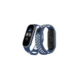 Mi Band 6 Spor Delikli Kordon - Lacivert-Beyaz
