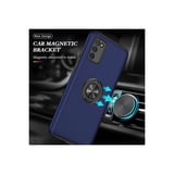 Samsung Galaxy A02s Kılıf Kapaklı Lacivert Yüzüklü