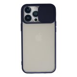 iPhone 13 Pro Max Kılıf Palm Buzlu Kamera Sürgülü Silikon - Lacivert