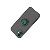 iPhone 11 Kılıf Montreal Yüzüklü Silikon Kapak - Yeşil