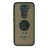 Redmi Note 9 Kılıf Montreal Yüzüklü Silikon Kapak - Yeşil