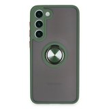 Galaxy S23 Plus Kılıf Montreal Yüzüklü Silikon Kapak - Yeşil
