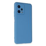 Redmi Note 12 5G Kılıf Nano içi Kadife Silikon - Mavi