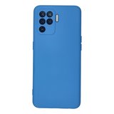 Reno 5 Lite Kılıf Nano içi Kadife Silikon - Mavi