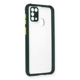 Galaxy M31 Kılıf Miami Şeffaf Silikon - Koyu Yeşil