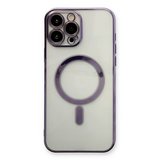 Erdo Ticaret iPhone 13 Pro Kılıfı Magsafe Lazer Silikon Mor