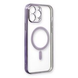 iPhone 13 Pro Max Kılıf Magneticsafe Lazer Silikon - Mor