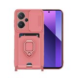 Redmi Note 13 Pro Plus Kılıf Zuma Kartvizitli Yüzüklü Silikon - Pembe