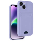 Erdo Ticaret iPhone 14 Kılıfı Kartlıklı Silikon Lila