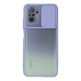Erdo Ticaret Xiaomi Redmi Note 10 Buzlu Kamera Sürgülü Silikon Kılıf Lila