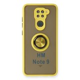 Redmi Note 9 Kılıf Montreal Yüzüklü Silikon Kapak - Sarı