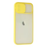 iPhone 12 Kılıf Palm Buzlu Kamera Sürgülü Silikon - Sarı