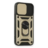 iPhone 12 Mini Kılıf Pars Lens Yüzüklü Silikon - Gold