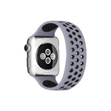 Watch 42mm Ayarlı Delikli Silikon Kordon - Gri-Siyah