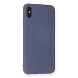 iPhone XS Max Kılıf Nano içi Kadife Silikon - Gri