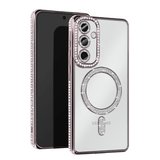 Galaxy S25 Kılıf Joke Simli Magneticsafe Kılıf - Gümüş