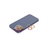 iPhone 13 Pro Max Renkli Kamera Lens Koruma Cam - Turuncu-Kırmızı