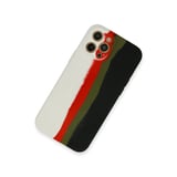 iPhone 12 Pro Max Kılıf Ebruli Lansman Silikon - Beyaz-Siyah