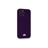 iPhone 12 Pro Max Kılıf Kelvin Kartvizitli Silikon - Derin Mor
