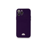 iPhone 12 Pro Max Kılıf Kelvin Kartvizitli Silikon - Derin Mor