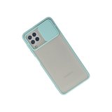 Galaxy A22 Kılıf Palm Buzlu Kamera Sürgülü Silikon - Turkuaz