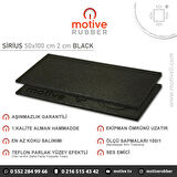 Motive Rubber Soğuk Pres Sirius Black 50x100 cm 2 cm Profesyonel Aşınmazlık Garantili Soğuk Pres Kauçuk Zemin 1 Adet