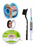 MECHANİC Soldering 63SN/37PB Lehim Teli 005MM 40Gr Ve Flux Lehim Toplama Ve CP 1515 Emme Teli 5in1 Set