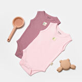  2'li Askılı Body Zıbın 9012 Gül - Pembe