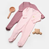 2'li Ayaklı Tulum 9033 Gül-Pembe