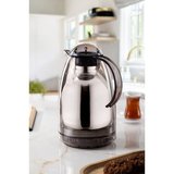 1.5 LT Isı Yalıtımlı Çay Ve Soğuk Su Termosu Füme (12 Saat Sıcak Tutar& İçi Camdır)