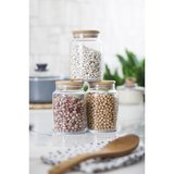 3 Lü Set Bambu Kapaklı Cam Kavanoz & Erzak Saklama Kabı 800 ml Orta Boy ( Vakum Kapak )