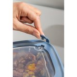 Kare 3 Parça Vakumlu Sızdırmaz Hava Almaz Saklama Kabı Seti Mavi (1800/1100/600 Ml)